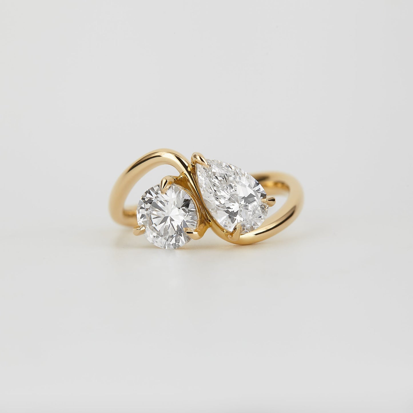 2.06 TCW Pear & Round Toi Et Moi Lab Grown Diamond Engagement Ring