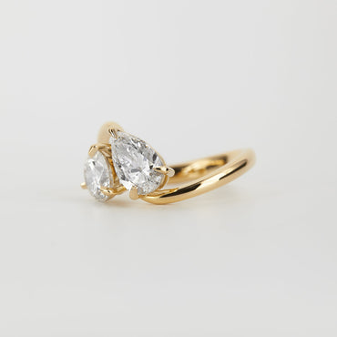 2.06 TCW Pear & Round Toi Et Moi Lab Grown Diamond Engagement Ring