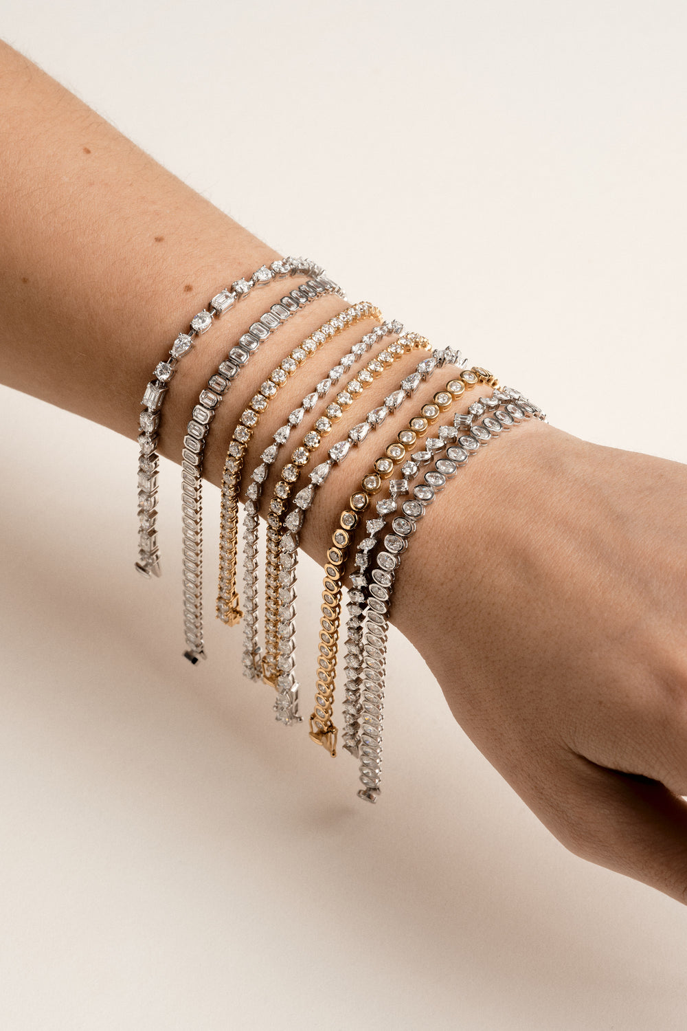 4.5 TCW Pear East-West Stones Lab Grown Diamond Tennis Bracelet