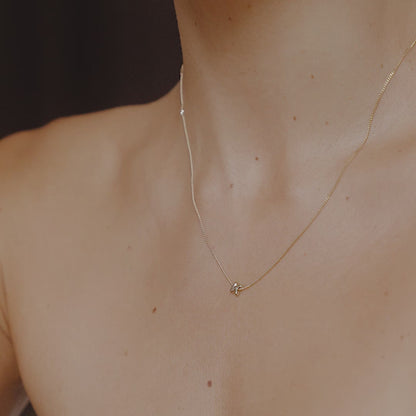 Puffed Letter Initial Chained Necklace