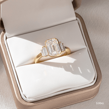 Marquise Shaped Three Stone Lab Grown Diamond Engagement Ring