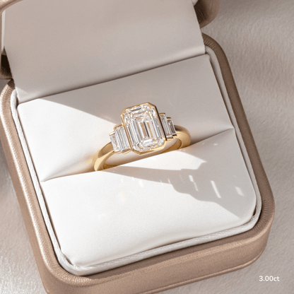 Marquise Shaped Three Stone Lab Grown Diamond Engagement Ring