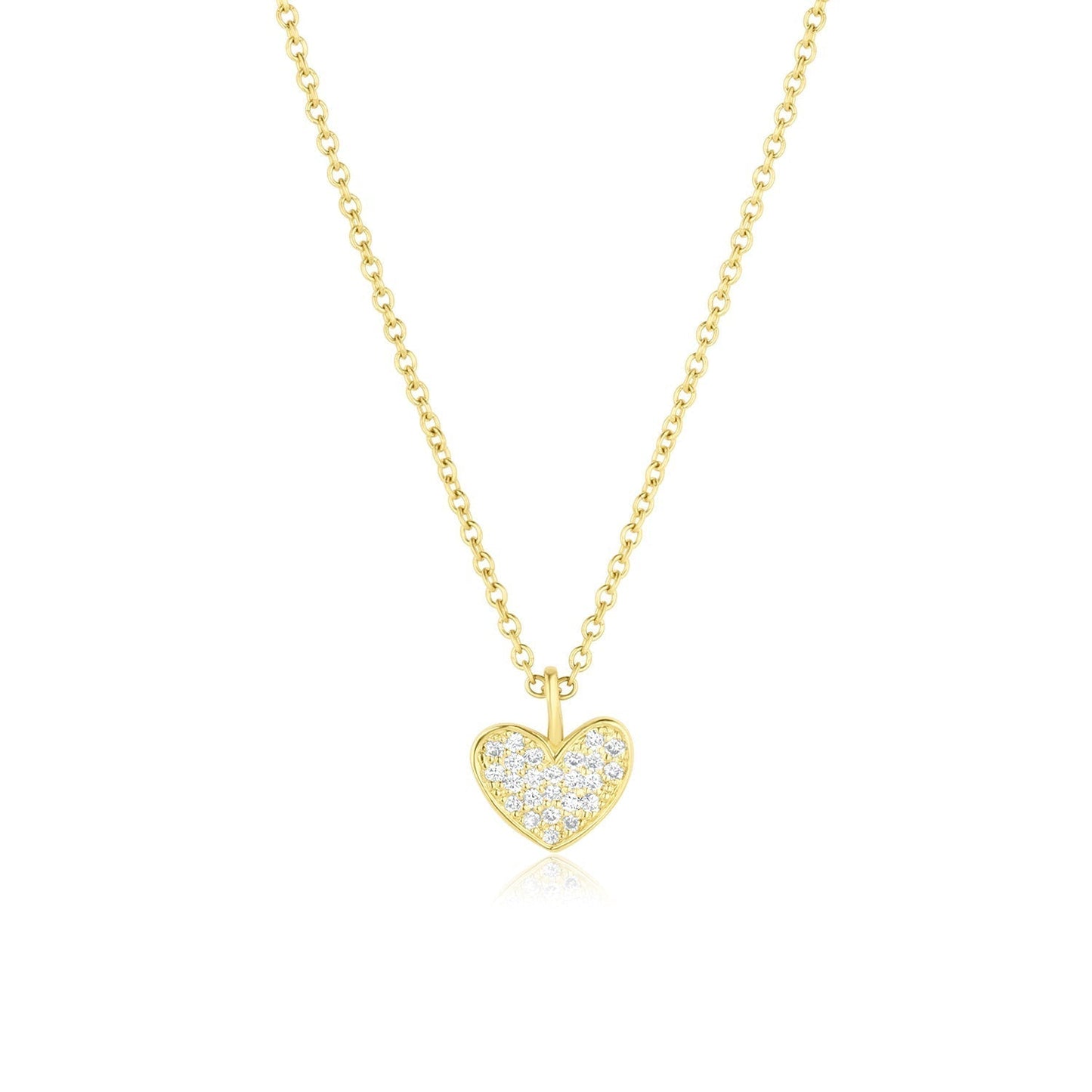 0.20 TCW Round Moissanite Diamond Heart Pendant Necklace in Solid Gold 4
