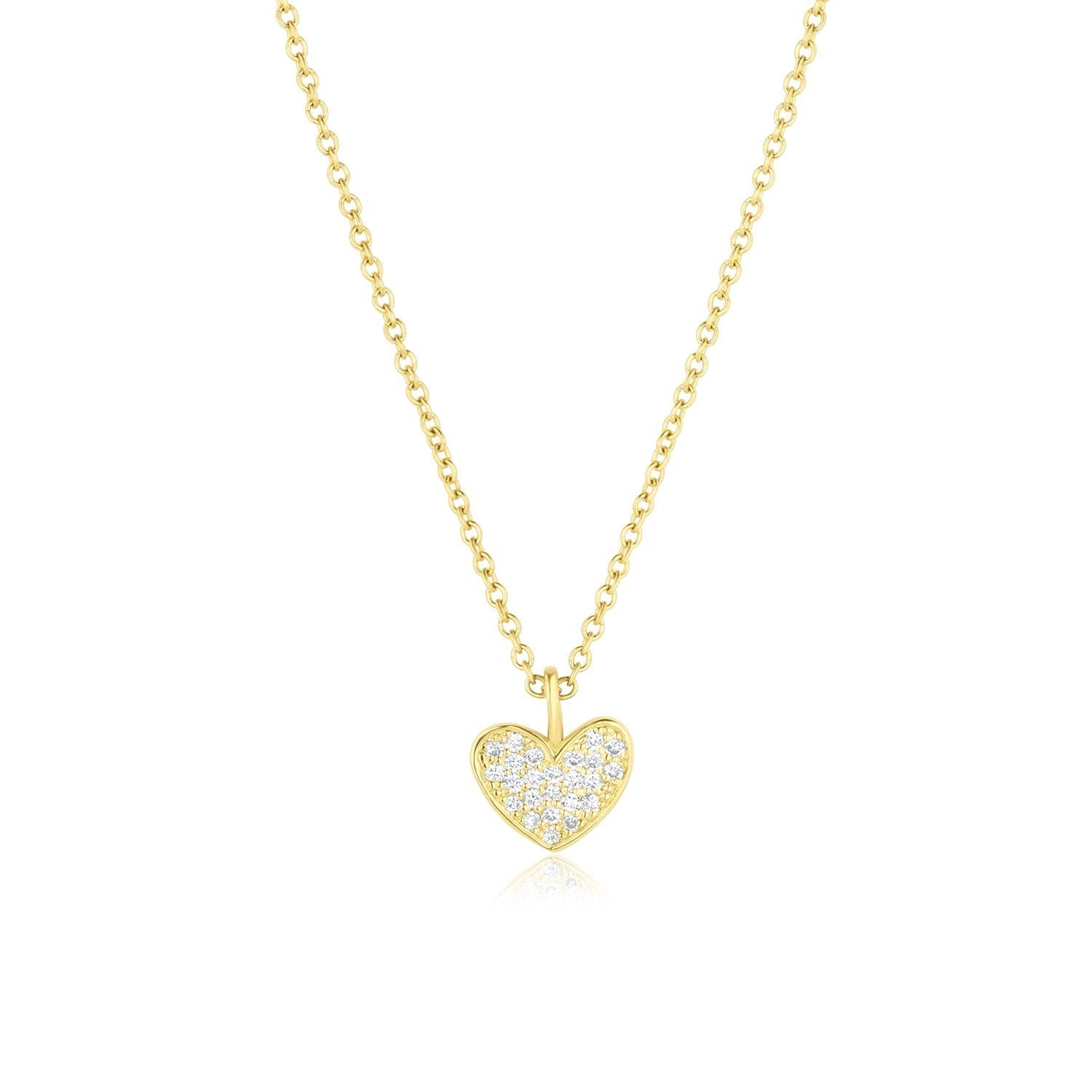 0.20 TCW Round Moissanite Diamond Heart Pendant Necklace in Solid Gold 4