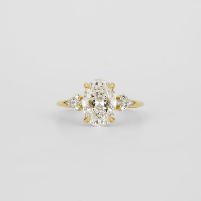 2.02 CT Oval Cut Three Stones Lab Grown Diamond Engagement Ring