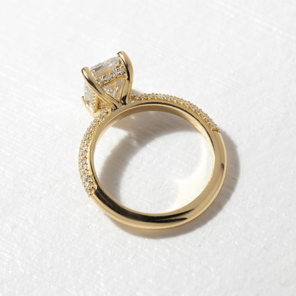 Marquise Shaped Three Stone Lab Grown Diamond Engagement Ring