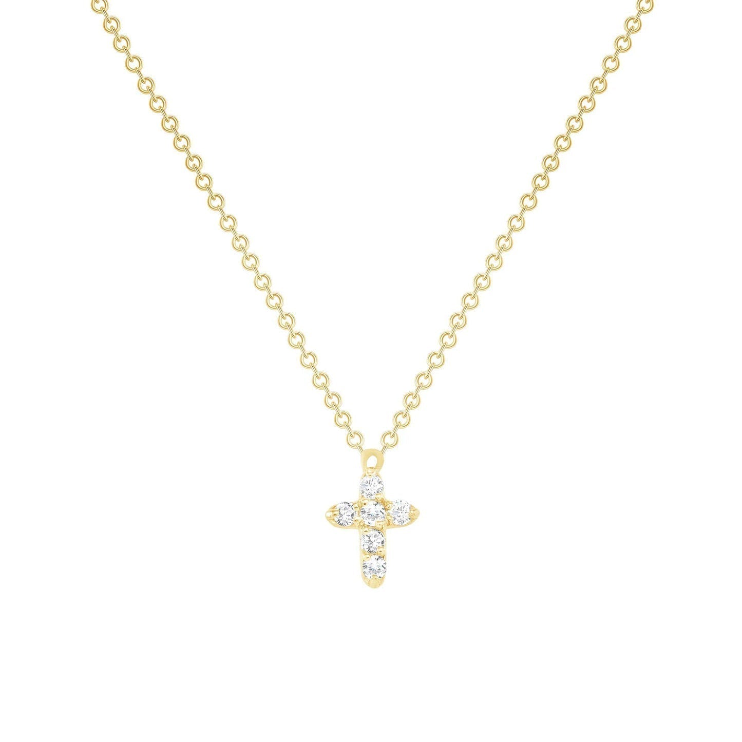 0.50 TCW Round Cut Moissanite Diamond Cross Pendant Necklace in Solid Gold 11