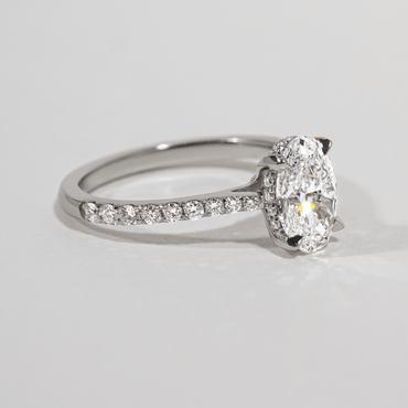 Marquise Shaped Three Stone Lab Grown Diamond Engagement Ring