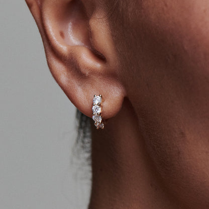 0.9 TCW Round Shaped Lab Grown Diamond Hoop Earrings