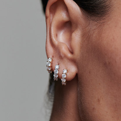 0.9 TCW Round Shaped Lab Grown Diamond Hoop Earrings