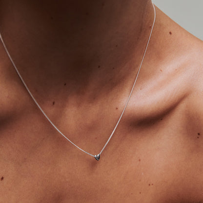 Puffed Heart Shaped Pendant Necklace