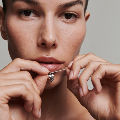Puffed Heart Pendant Necklace