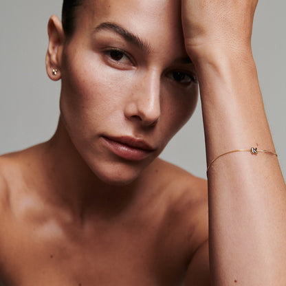 Puffed Letter Chain Bracelet