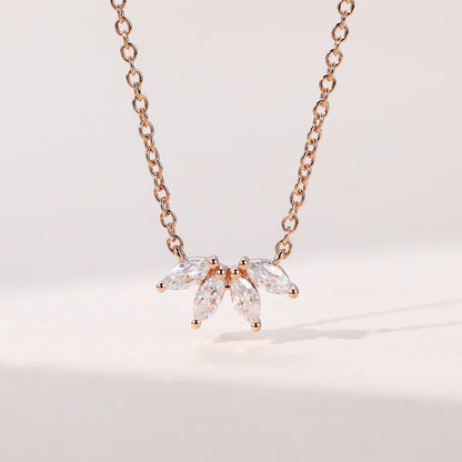 0.20 CT Marquise Moissanite Diamond Cluster Pendant Necklace in Solid Gold 1