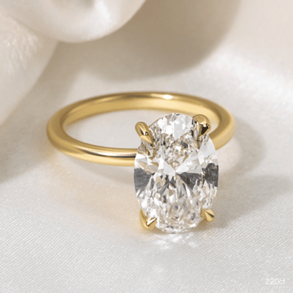 Marquise Shaped Three Stone Lab Grown Diamond Engagement Ring