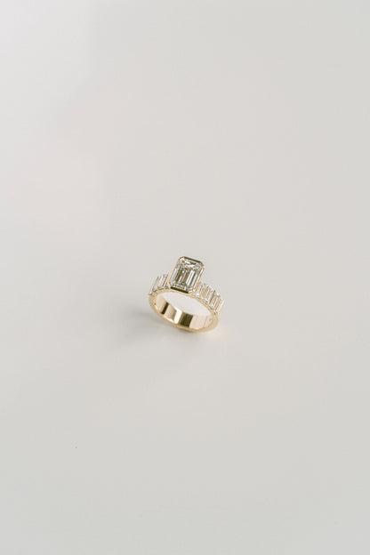 Marquise Shaped Three Stone Lab Grown Diamond Engagement Ring