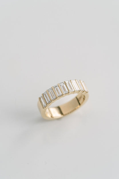 0.25 TCW Round Shaped Half Eternity Lab Grown Diamond Wedding Band