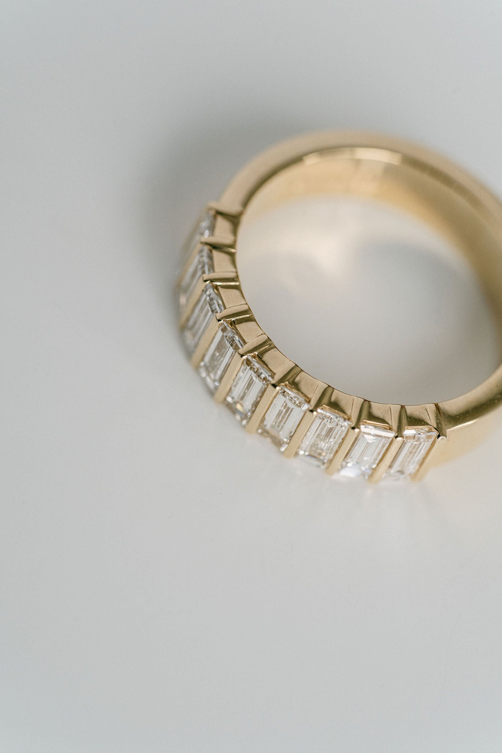 0.25 TCW Round Shaped Half Eternity Lab Grown Diamond Wedding Band