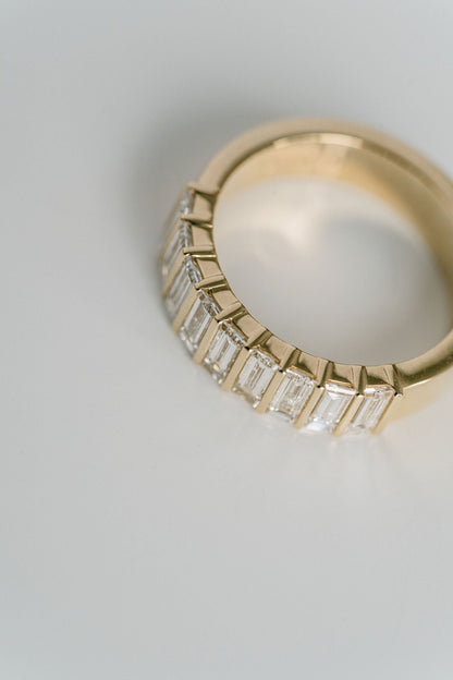 0.25 TCW Round Shaped Half Eternity Lab Grown Diamond Wedding Band