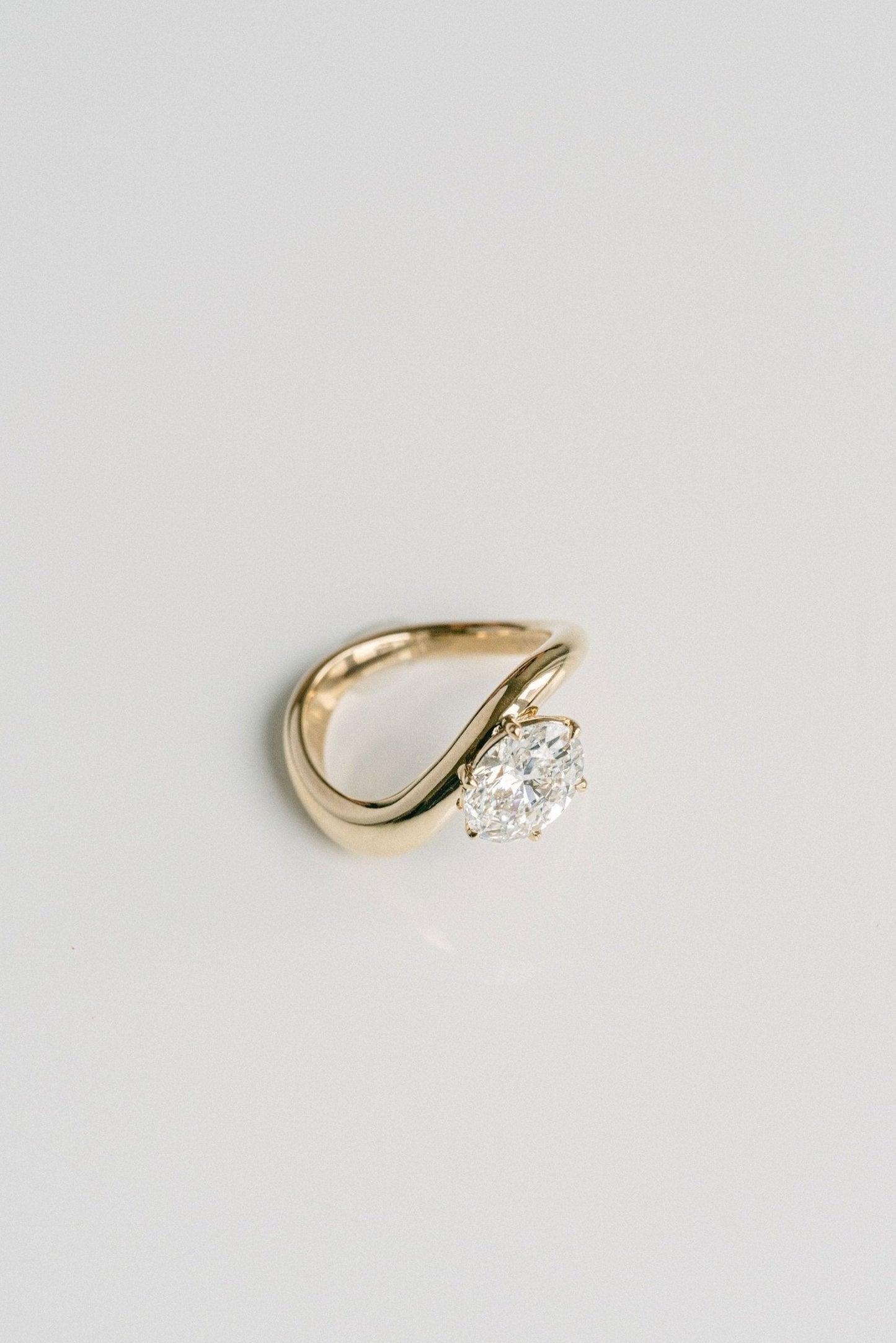 Marquise Shaped Three Stone Lab Grown Diamond Engagement Ring