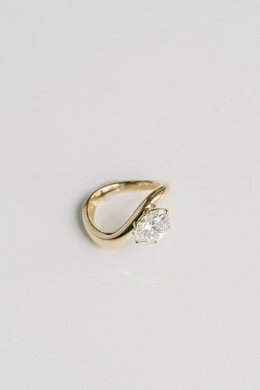 Marquise Shaped Three Stone Lab Grown Diamond Engagement Ring