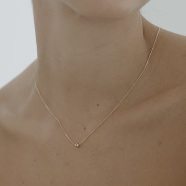 0.15 TCW Round Shaped Solitaire Lab Grown Diamond Necklace