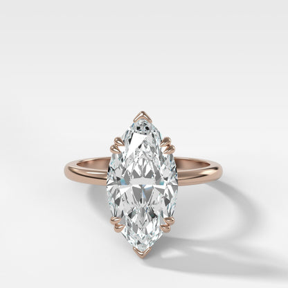 Marquise Shaped Three Stone Lab Grown Diamond Engagement Ring