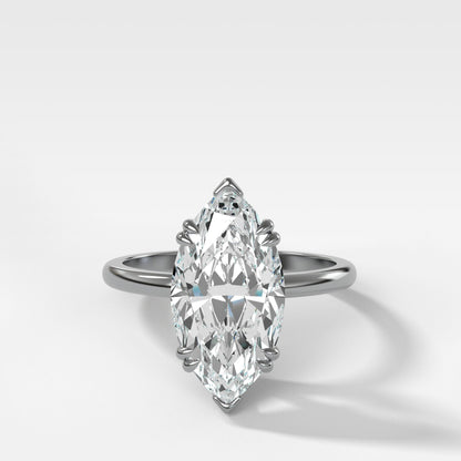 Marquise Shaped Three Stone Lab Grown Diamond Engagement Ring