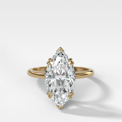 Marquise Shaped Three Stone Lab Grown Diamond Engagement Ring