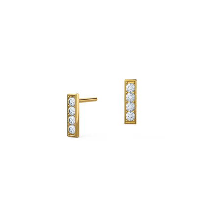 0.50 TCW Round Cut Moissanite Bar Stud Earrings in Gold 5