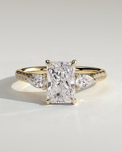 Round Halo, Pave & Split Shank Engagement Ring – 1.93 CT Lab Grown Diamond