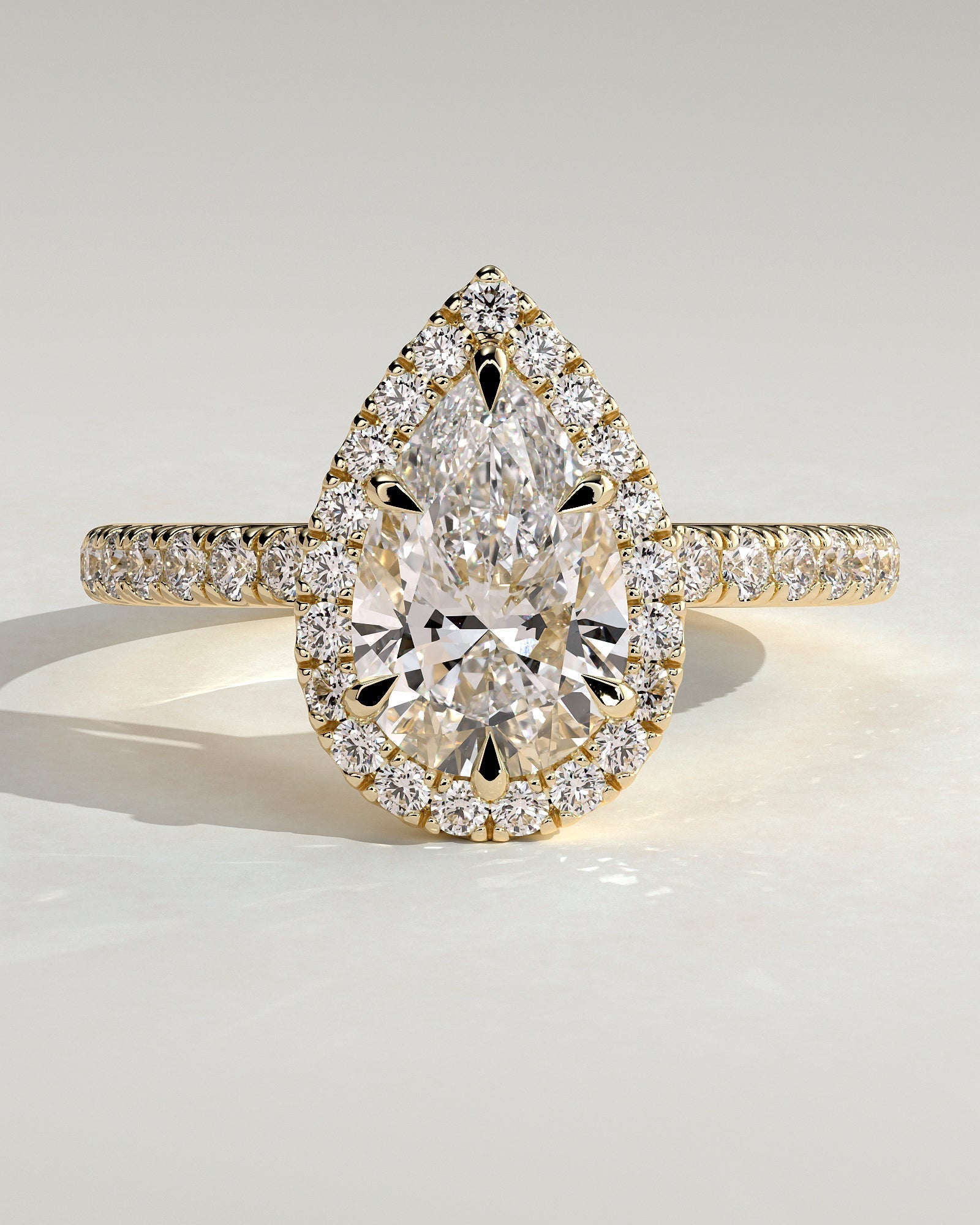 Round Halo, Pave & Split Shank Engagement Ring – 1.93 CT Lab Grown Diamond