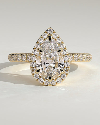 Round Halo, Pave & Split Shank Engagement Ring – 1.93 CT Lab Grown Diamond