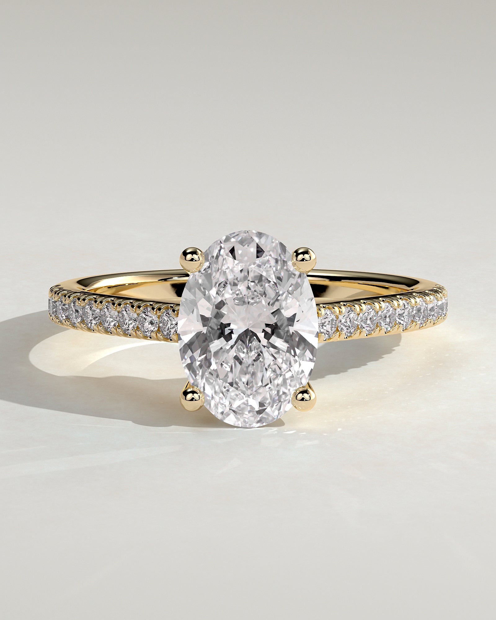 Round Halo, Pave & Split Shank Engagement Ring – 1.93 CT Lab Grown Diamond