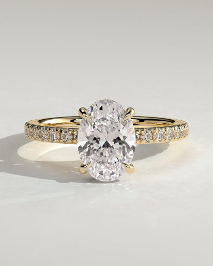 Round Halo, Pave & Split Shank Engagement Ring – 1.93 CT Lab Grown Diamond