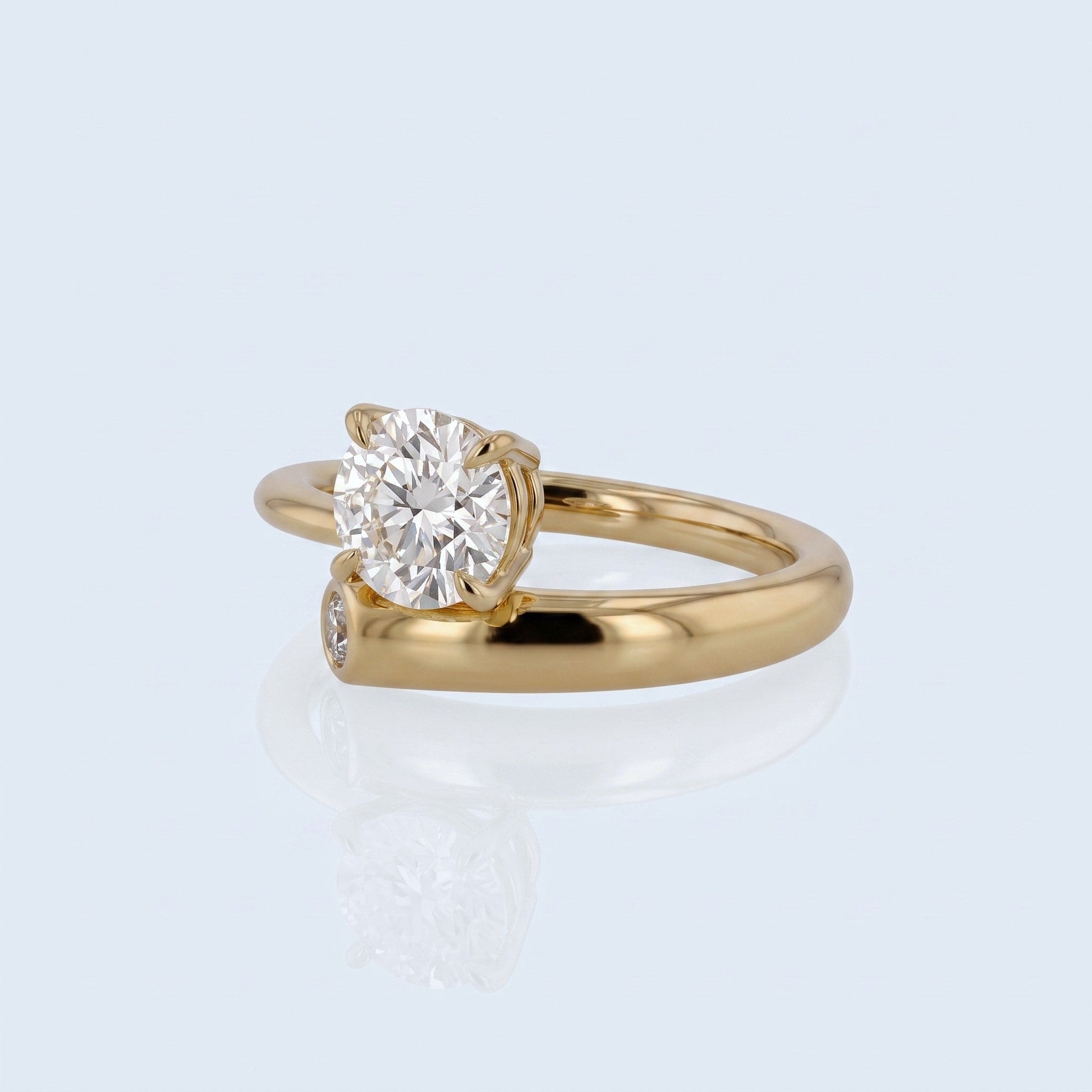 Marquise Swirl Solitaire Engagement Ring – 1 CT Lab Grown Diamond