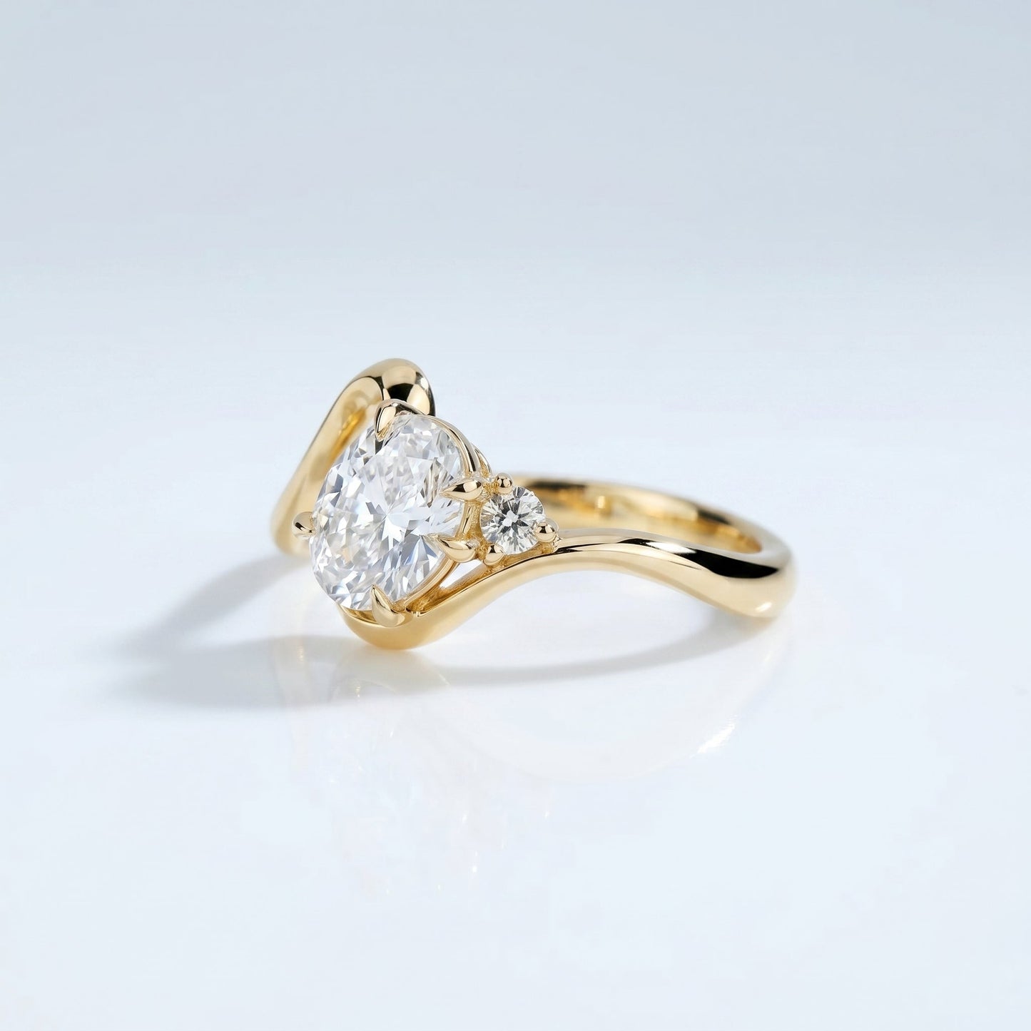 Marquise Swirl Solitaire Engagement Ring – 1 CT Lab Grown Diamond