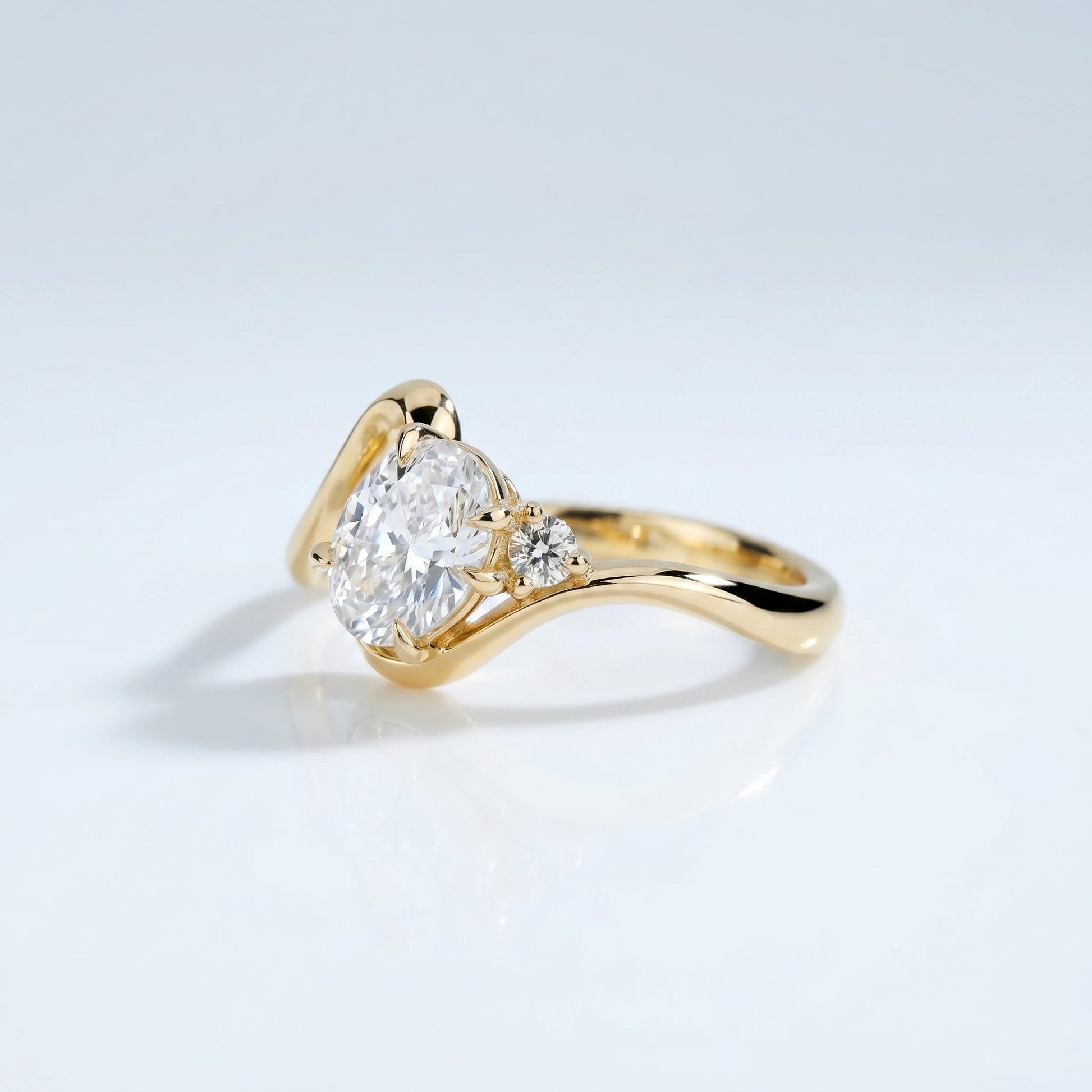 Marquise Swirl Solitaire Engagement Ring – 1 CT Lab Grown Diamond