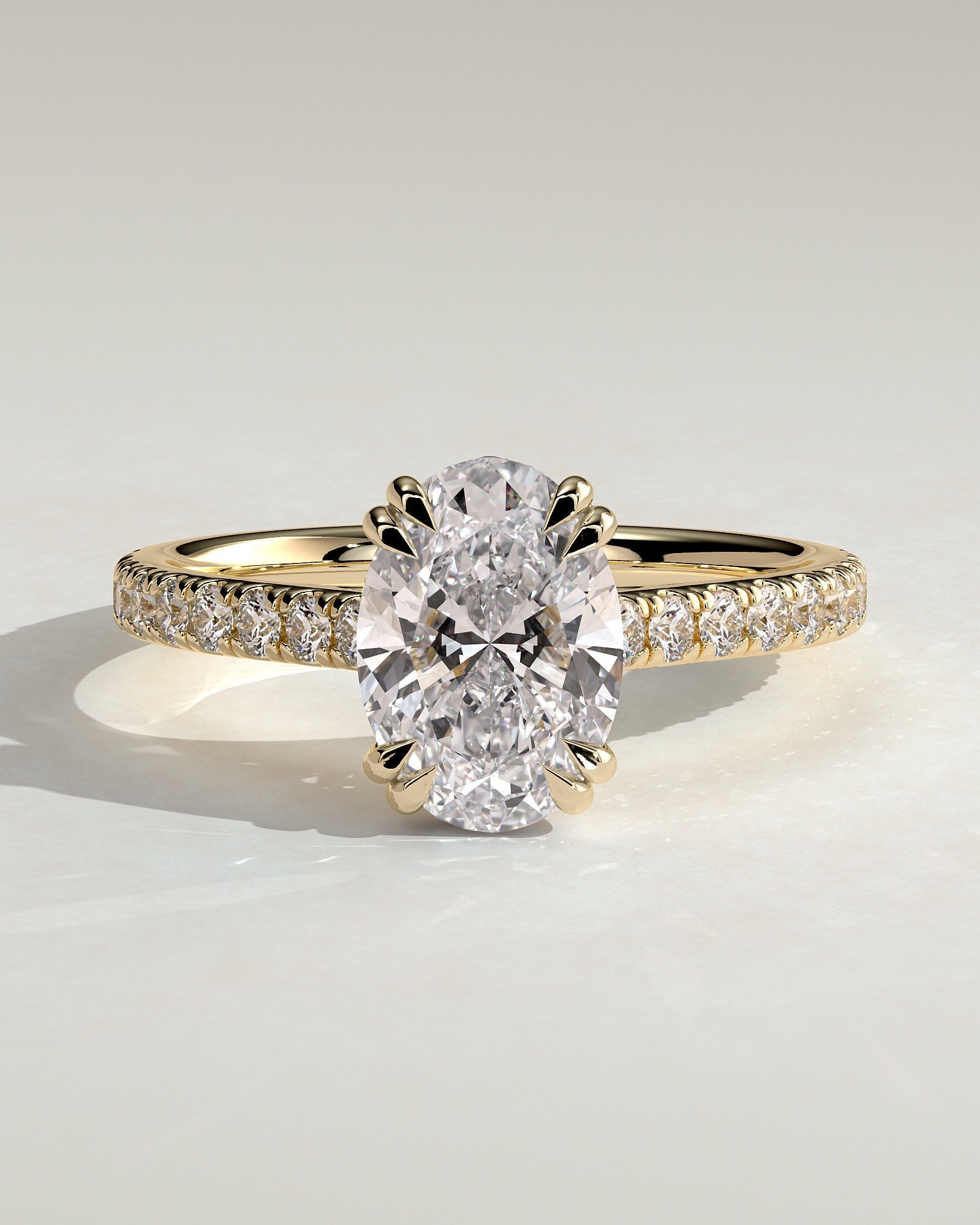 Round Halo, Pave & Split Shank Engagement Ring – 1.93 CT Lab Grown Diamond