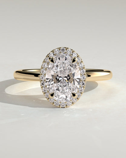 Round Halo, Pave & Split Shank Engagement Ring – 1.93 CT Lab Grown Diamond