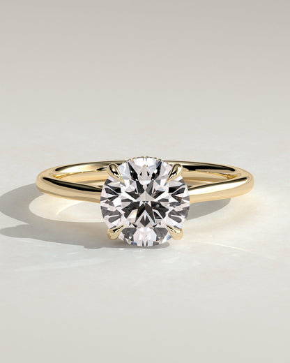 Round Halo, Pave & Split Shank Engagement Ring – 1.93 CT Lab Grown Diamond