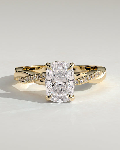 Round Halo, Pave & Split Shank Engagement Ring – 1.93 CT Lab Grown Diamond