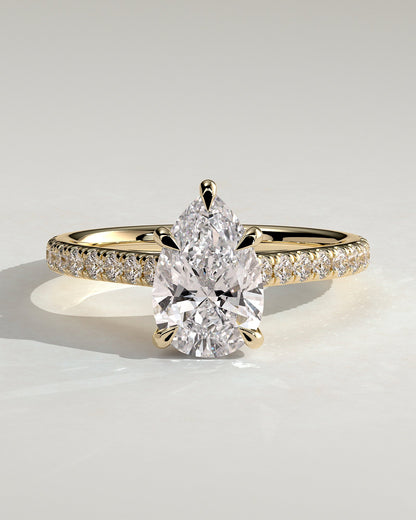 Round Halo, Pave & Split Shank Engagement Ring – 1.93 CT Lab Grown Diamond