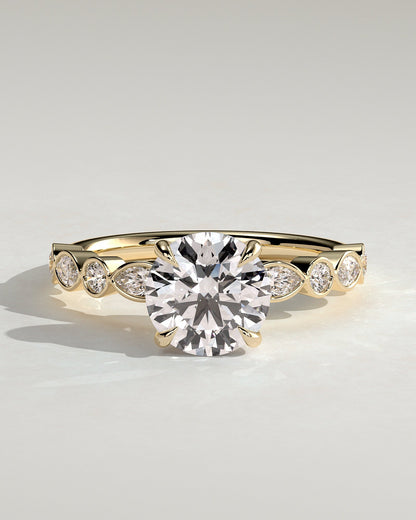 Round Halo, Pave & Split Shank Engagement Ring – 1.93 CT Lab Grown Diamond
