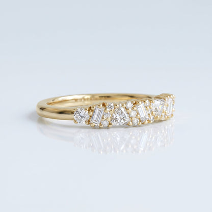 0.2 TCW Round Diamond Half Eternity DEF/VVS Lab Grown Wedding Band