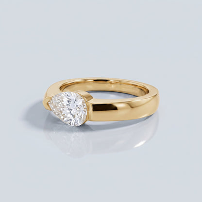 Marquise Swirl Solitaire Engagement Ring – 1 CT Lab Grown Diamond