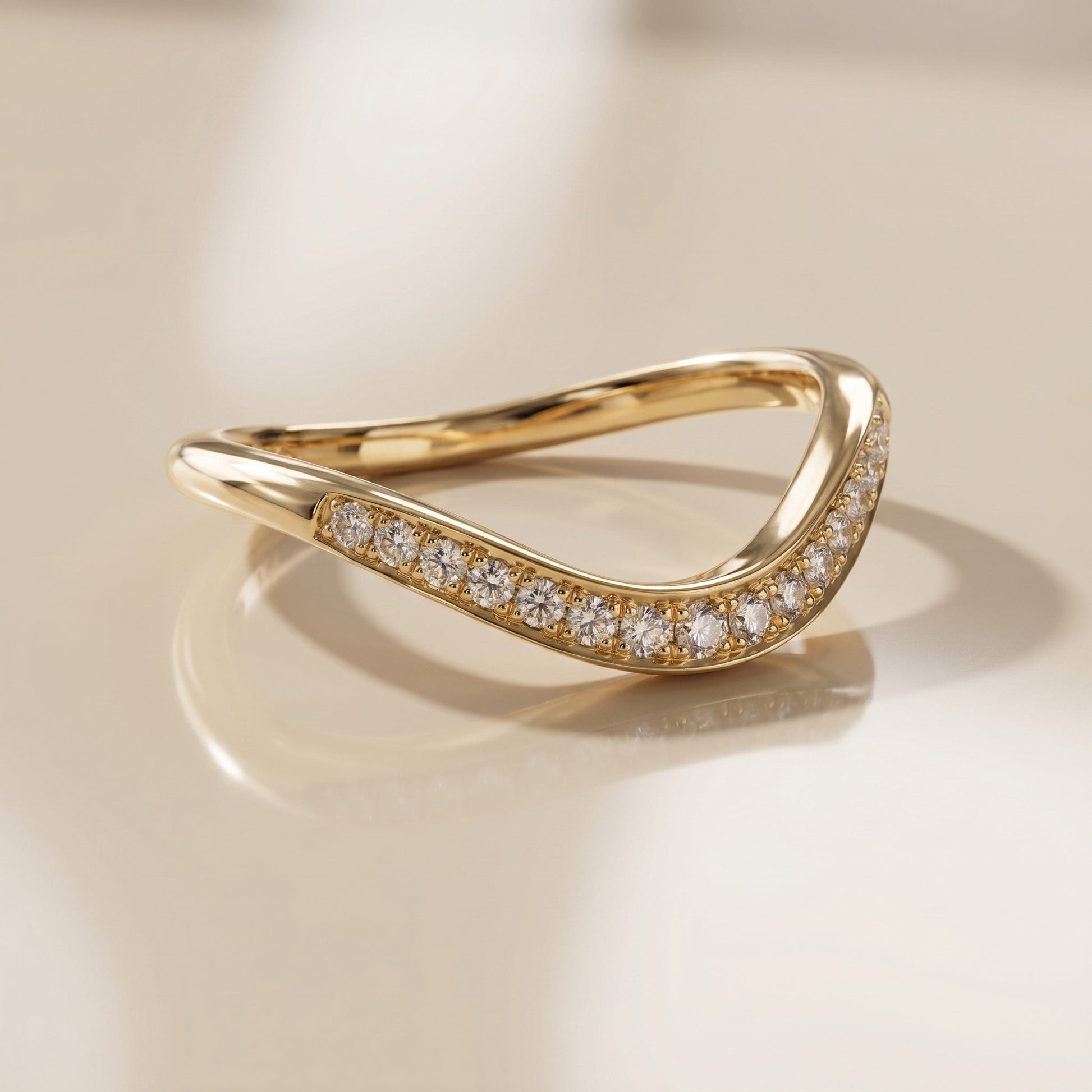 0.13 TCW Round Twisted DEF/VVS Lab Grown Diamond Wedding Band