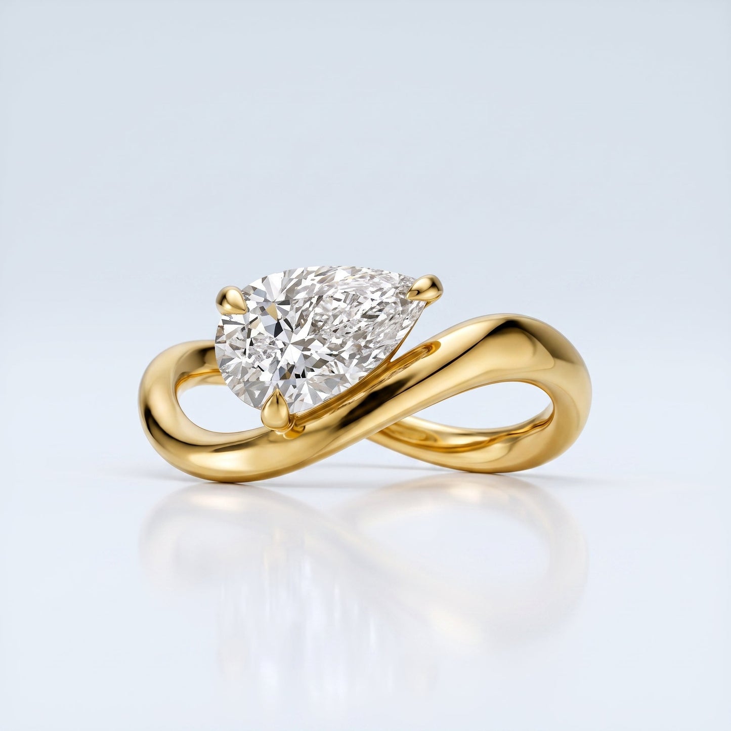 Marquise Swirl Solitaire Engagement Ring – 1 CT Lab Grown Diamond