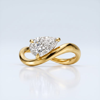 Marquise Swirl Solitaire Engagement Ring – 1 CT Lab Grown Diamond