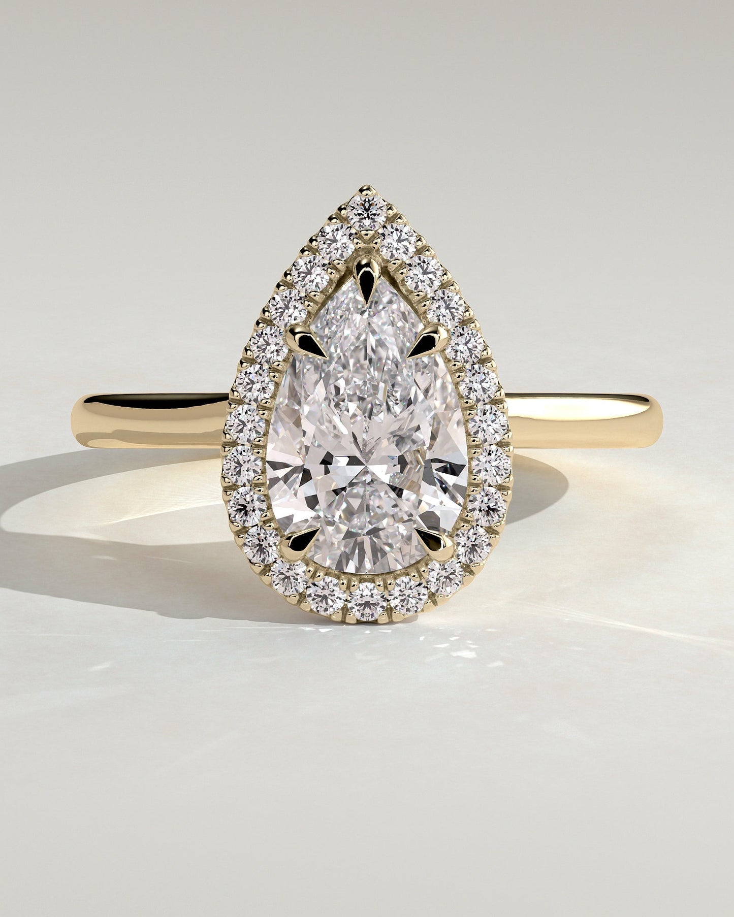 Round Halo, Pave & Split Shank Engagement Ring – 1.93 CT Lab Grown Diamond